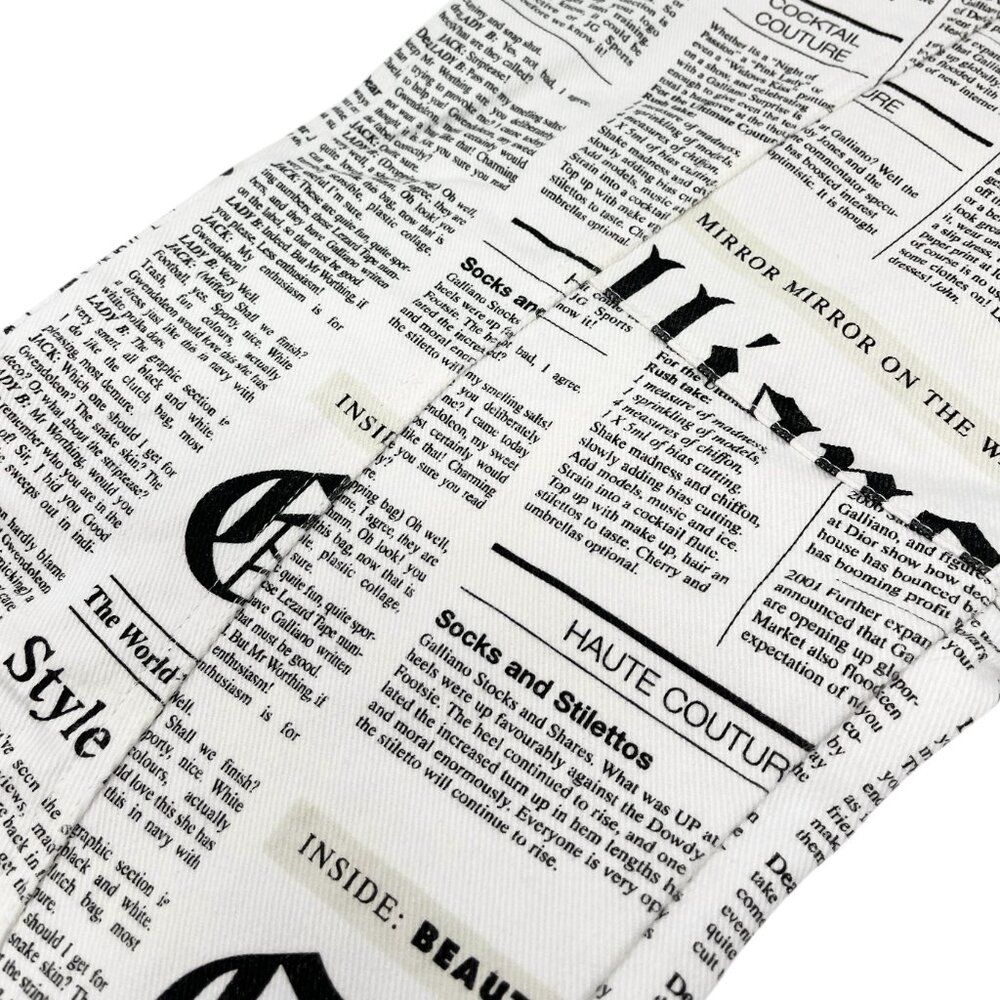 John Galliano Black and White Newspaper Print Pants - Picture 8 of 13